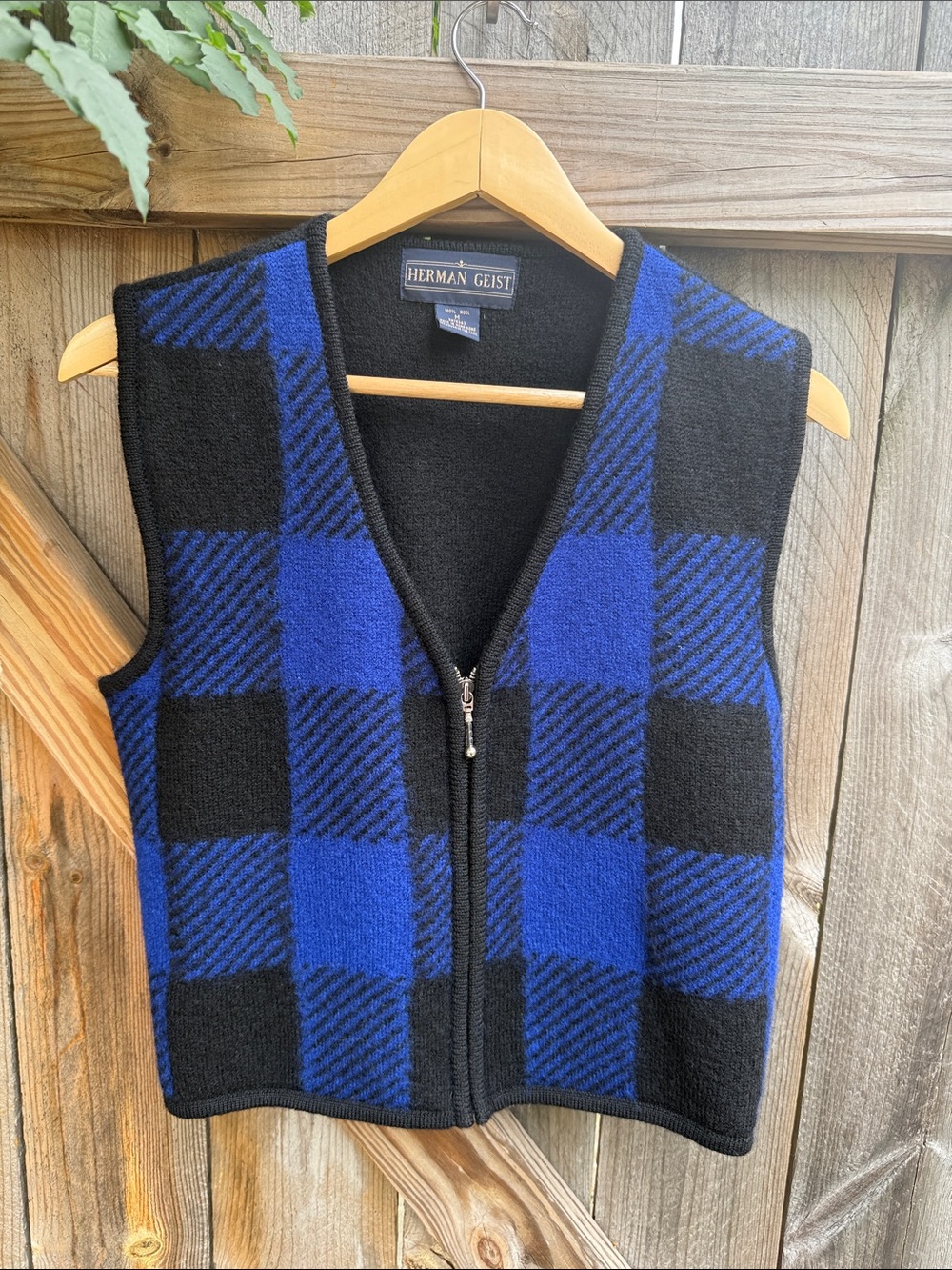 Herman Geist Wool Vintage Buffalo Plaid Vest